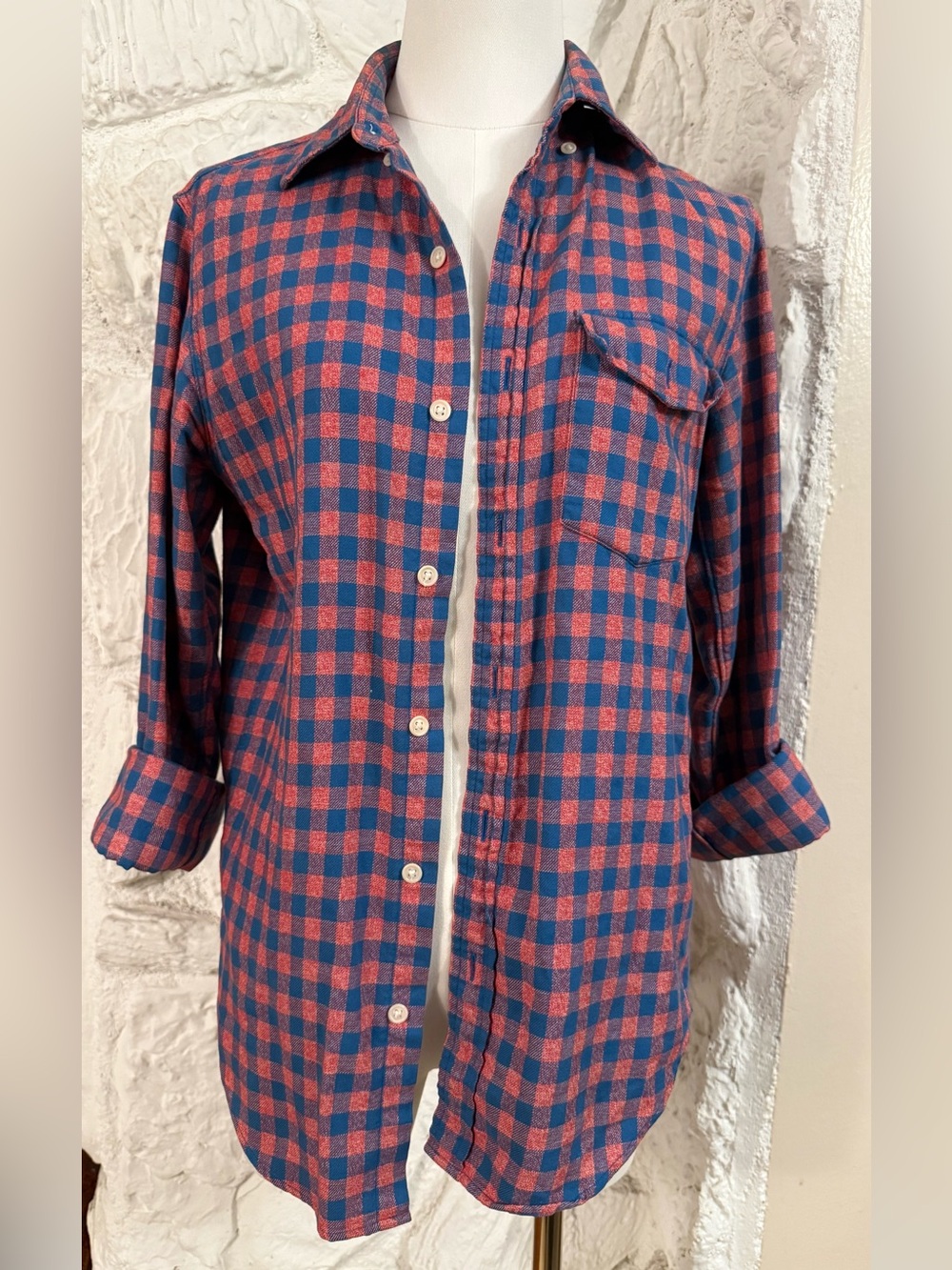 J. Crew Red and Blue Plaid Button-Down Shirt